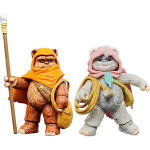 Set 2 Figurine Articulate Star Wars Ewoks Vintage Collection Wicket W Warrick & Kneesaa 10 cm-main-thumb