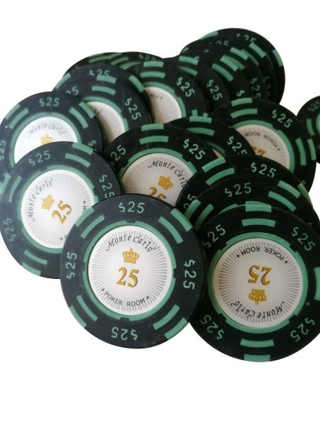 , Jeton Poker Montecarlo 14 grame Clay, inscriptionat 25